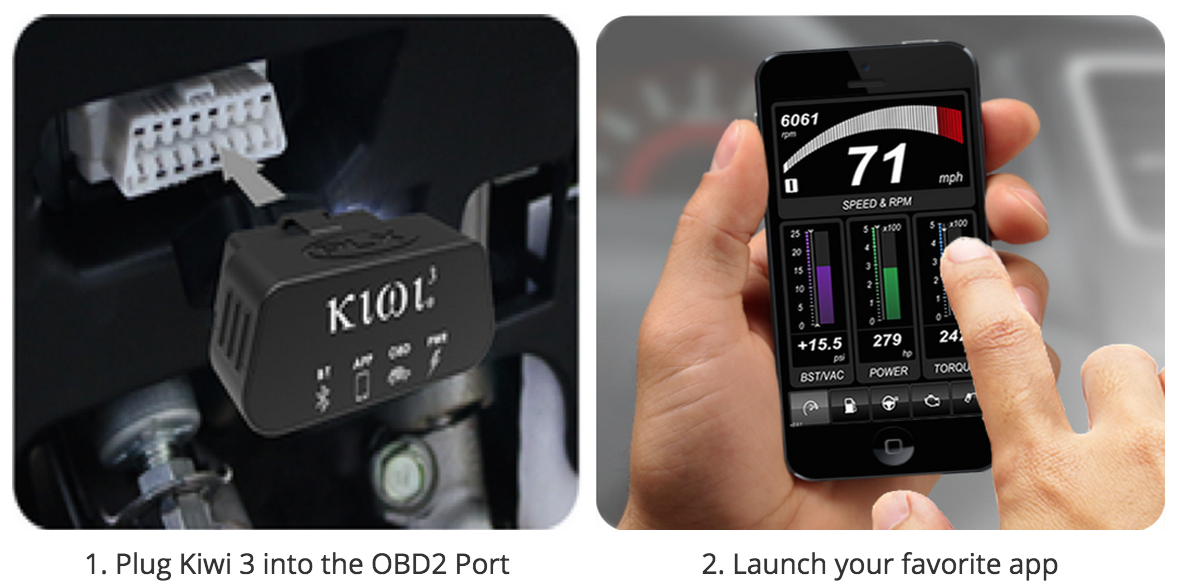 kiwi3 PLX Devices Kiwi 3 Wireless Bluetooth OBDII Plug & Play Scan Tool PN 