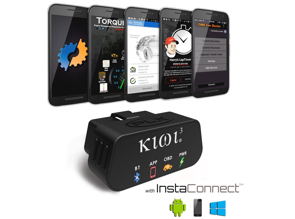 PLX Devices Kiwi 3 sans fil Bluetooth OBDII Plug & Play Outil de Scan PN KIWI 3
